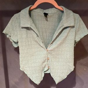 Cropped button down shirt